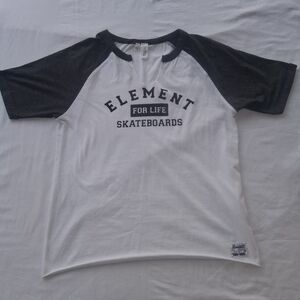 Element Black and White Raglan Tee